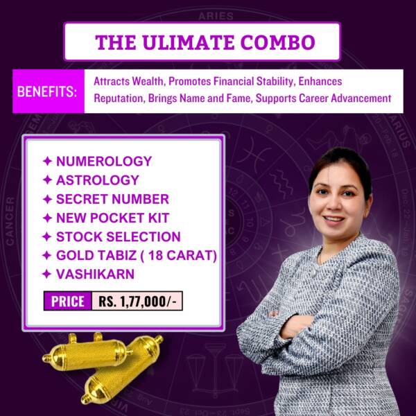 Combo 3: Numerology + Astrology + Secret Number + New Pocket Kit + Stock Selection + Gold Tabiz (18 Carat) + Vashikaran